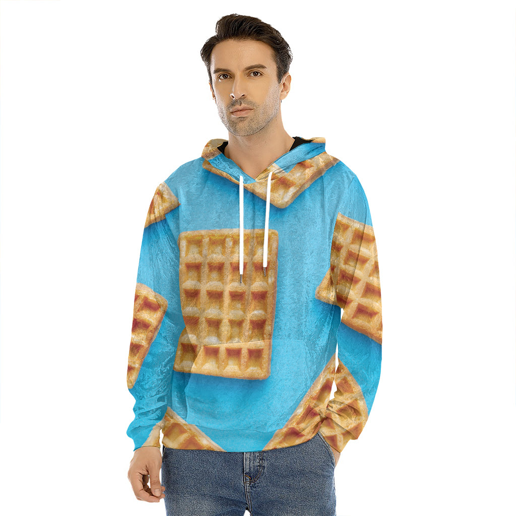 Fresh Waffles Print Men's Velvet Pullover Hoodie