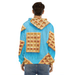 Fresh Waffles Print Men's Velvet Pullover Hoodie