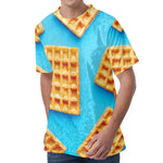 Fresh Waffles Print Men's Velvet T-Shirt