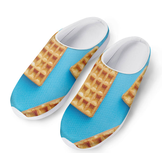 Fresh Waffles Print Mesh Casual Shoes