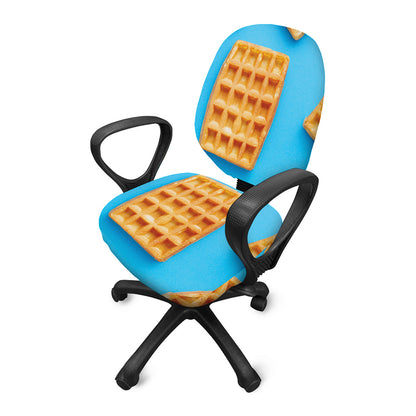 Fresh Waffles Print Office Chair Cover