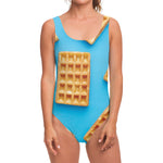 Fresh Waffles Print One Piece Swimsuit