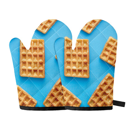 Fresh Waffles Print Oven Mitts