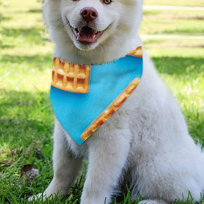 Fresh Waffles Print Over The Collar Dog Bandana