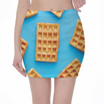 Fresh Waffles Print Pencil Mini Skirt