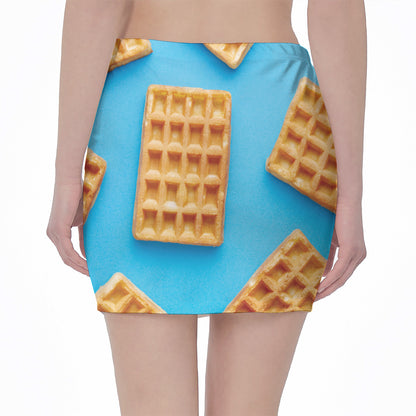 Fresh Waffles Print Pencil Mini Skirt