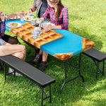 Fresh Waffles Print Picnic Table Cover