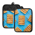 Fresh Waffles Print Pot Holders With Pocket