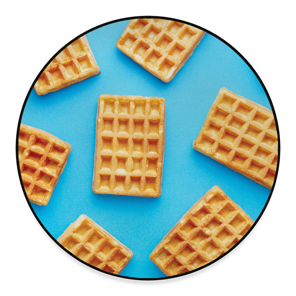 Fresh Waffles Print Round Floor Mat