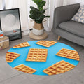 Fresh Waffles Print Round Rug