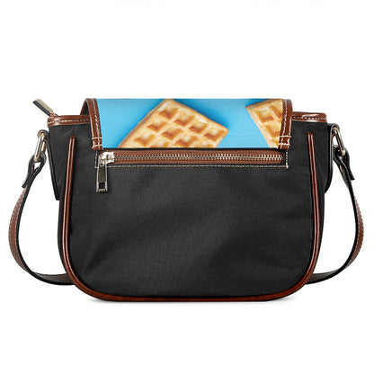 Fresh Waffles Print Saddle Bag