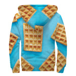 Fresh Waffles Print Sherpa Lined Zip Up Hoodie