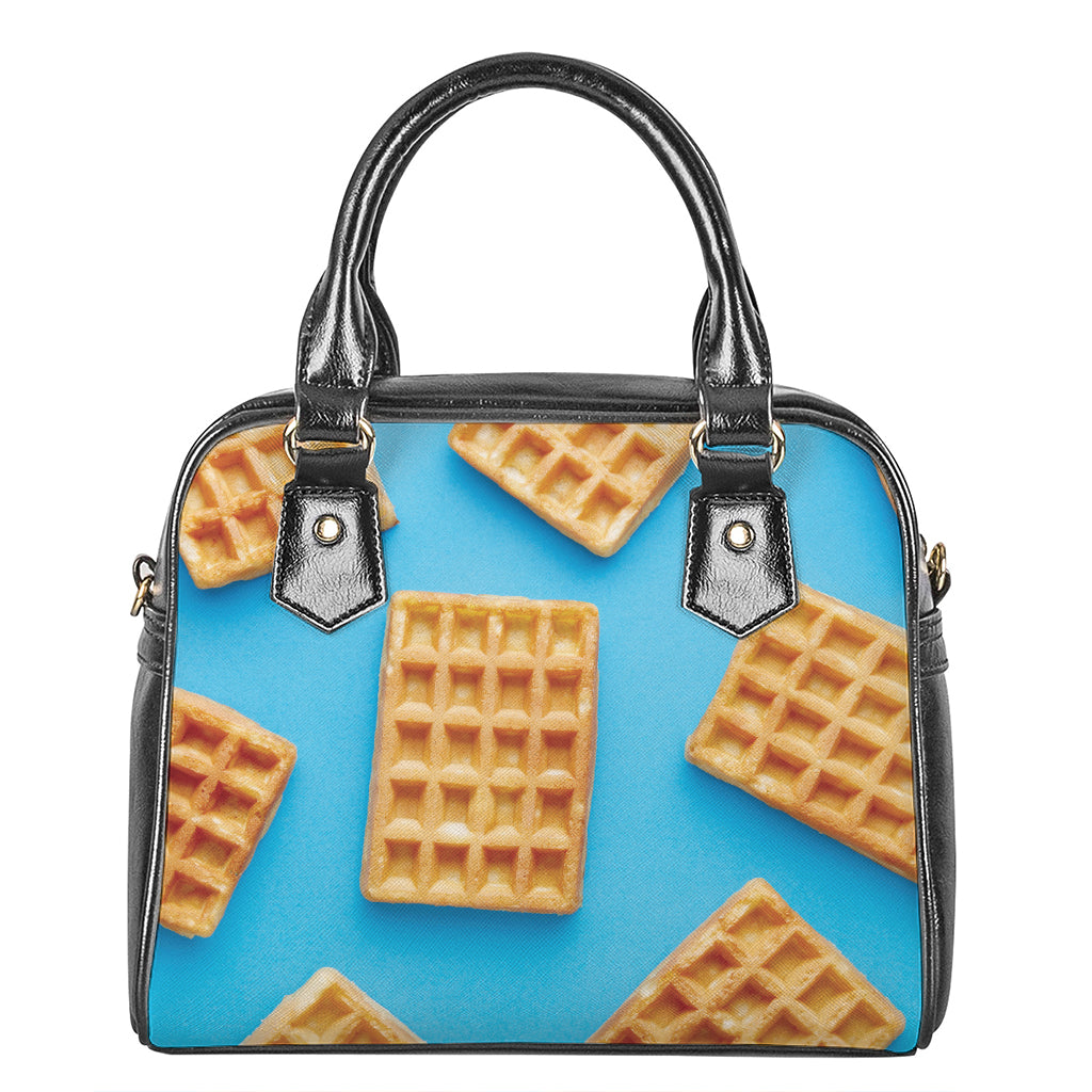 Fresh Waffles Print Shoulder Handbag