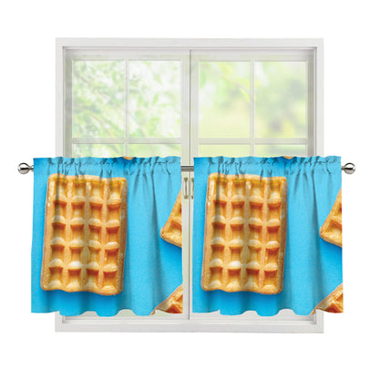 Fresh Waffles Print Tier Curtains