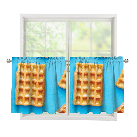 Fresh Waffles Print Tier Curtains