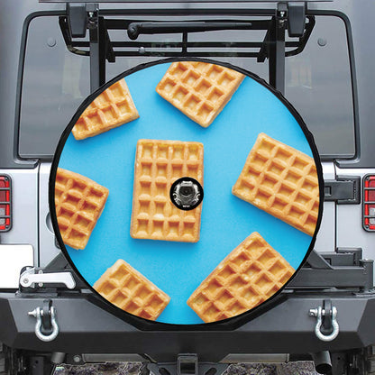 Fresh Waffles Print Tire Cover With Camera Hole