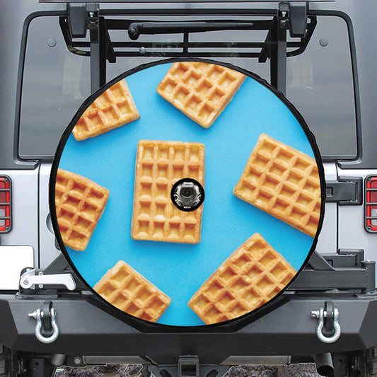 Fresh Waffles Print Tire Cover With Camera Hole