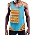 Fresh Waffles Print Men's Workout Tank Top