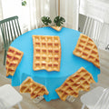 Fresh Waffles Print Waterproof Round Tablecloth