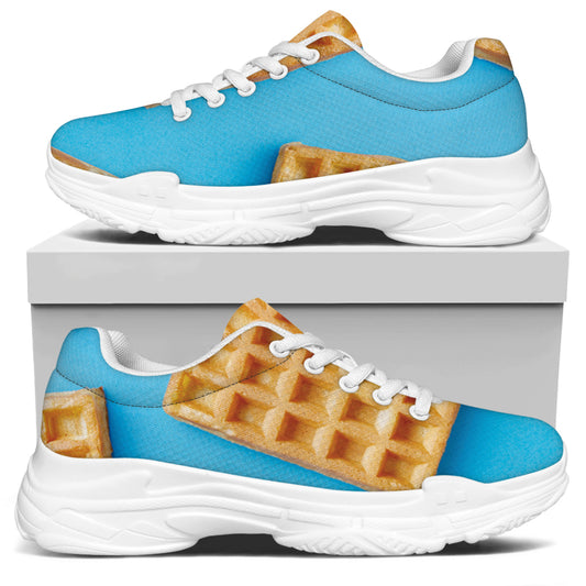 Fresh Waffles Print White Chunky Shoes