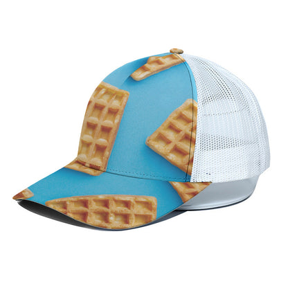 Fresh Waffles Print White Mesh Trucker Cap