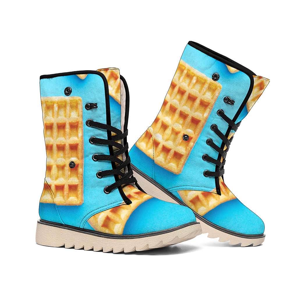 Fresh Waffles Print Winter Boots