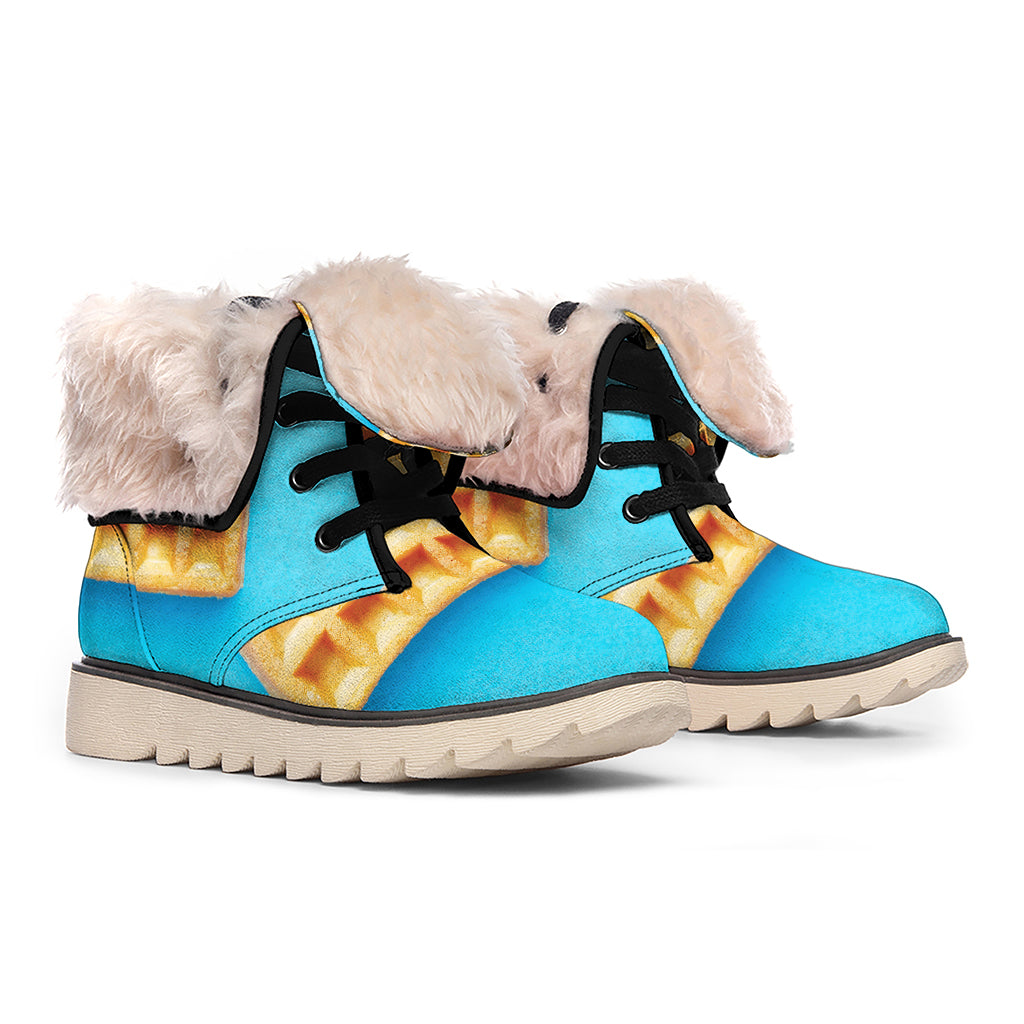Fresh Waffles Print Winter Boots