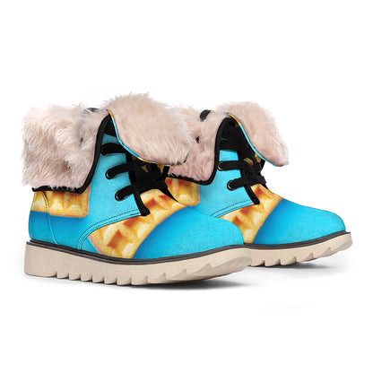 Fresh Waffles Print Winter Boots