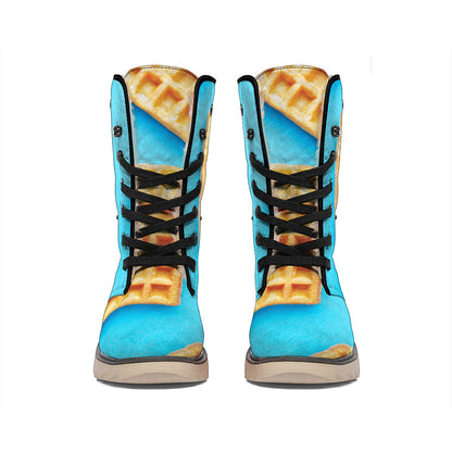 Fresh Waffles Print Winter Boots