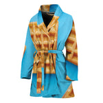 Fresh Waffles Print Women's Bathrobe