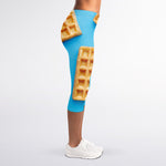 Fresh Waffles Print Women's Capri Leggings