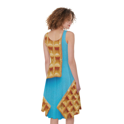 Fresh Waffles Print Women's Sleeveless Dress