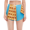 Fresh Waffles Print Women's Split Running Shorts