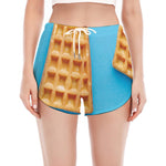 Fresh Waffles Print Women's Split Running Shorts