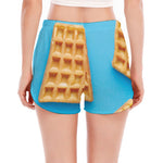 Fresh Waffles Print Women's Split Running Shorts