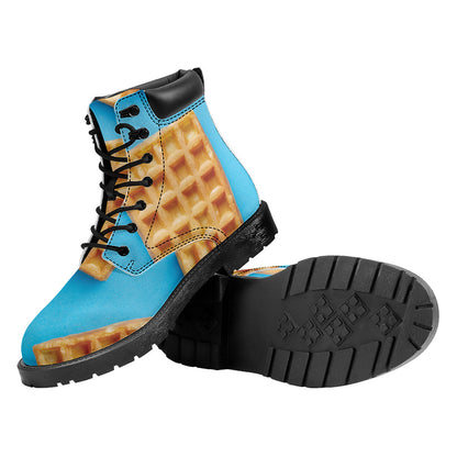Fresh Waffles Print Work Boots