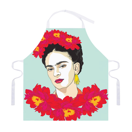 Frida Kahlo And Floral Print Adjustable Apron