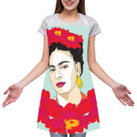 Frida Kahlo And Floral Print Adjustable Apron