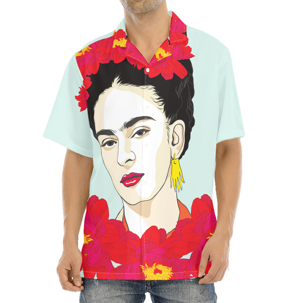 Frida Kahlo And Floral Print Aloha Shirt