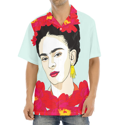 Frida Kahlo And Floral Print Aloha Shirt