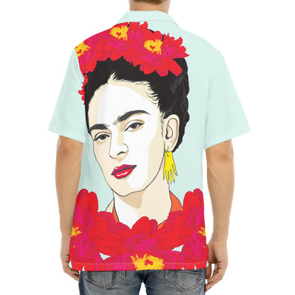 Frida Kahlo And Floral Print Aloha Shirt