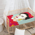 Frida Kahlo And Floral Print Baby Crib Sheet