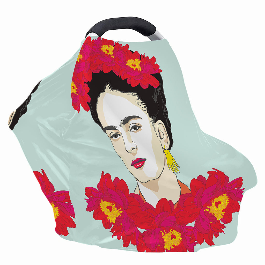 Frida Kahlo And Floral Print Baby Seat Cover