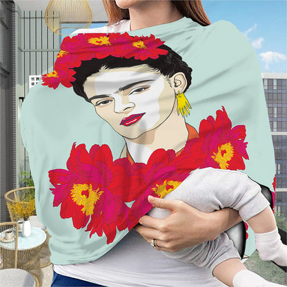 Frida Kahlo And Floral Print Baby Seat Cover