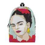 Frida Kahlo And Floral Print Backpack