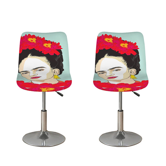 Frida Kahlo And Floral Print Bar Stool Covers