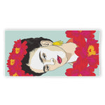 Frida Kahlo And Floral Print Beach Towel