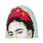 Frida Kahlo And Floral Print Beanie