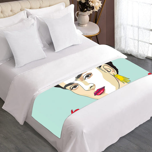 Frida Kahlo And Floral Print Bed Runner