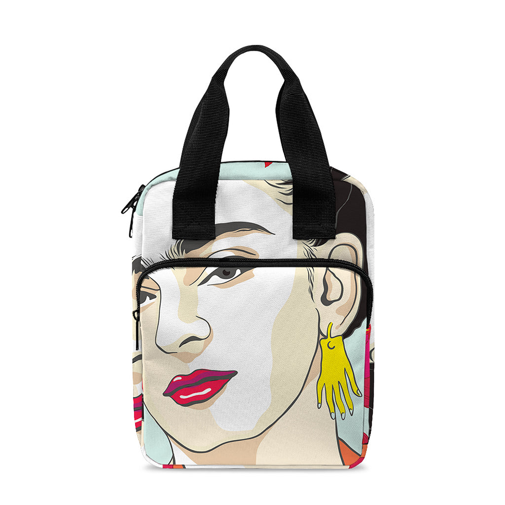 Frida Kahlo And Floral Print Bible Tote Bag